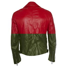 Alexander Mcqueen-Alexander McQueen, Red leather biker jacket-Red