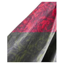 Dior-Christian Dior Fall 2021 Blurred Rose Taffeta Midi Skirt-Dark red