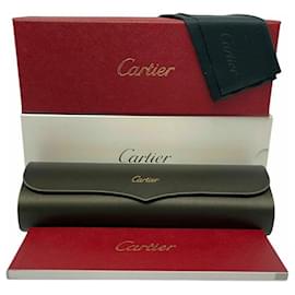 Cartier-Cartier eyeglasses Core Range model CT0416O color variant 002 polished platinum finish with silver-colored temples-Silvery
