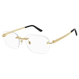 Cartier-ÓCULOS Cartier CT0407O 001 Ouro (001 FA)-Dourado