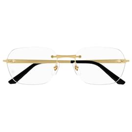 Cartier-ÓCULOS Cartier CT0407O 001 Ouro (001 FA)-Dourado