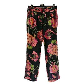 GUCCI Calça de seda floral BOM ESTADO T40 Multicor