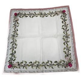 Bufanda de seda y algodón vintage de Dior blanca Blanco