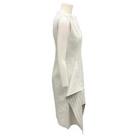 Akris-Akris Grey Striped Sleeveless Cotton Pique Midi Dress-Grey