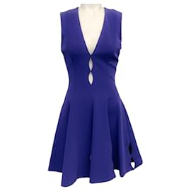 Autre Marque-Cushnie et Ochs Indigo Sleeveless Dress with Oval Cut Outs-Blue
