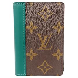 Louis Vuitton-Étui à cartes Monogram Macassar Louis Vuitton-Vert