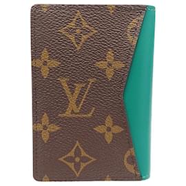 Louis Vuitton-Étui à cartes Monogram Macassar Louis Vuitton-Vert