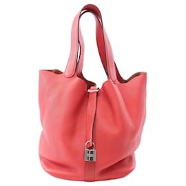 Hermès-Hermes Picotin Lock GM Taurillon Clemence Handbag-Red