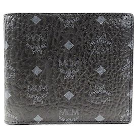 Cartera bifold para hombre MCM Visetos negra Negro