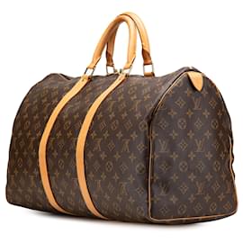 Louis Vuitton-Louis Vuitton Brown Monogram Keepall 50-Brown