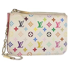 Louis Vuitton-LOUIS VUITTON Monogram Multicolor Pochette Cles NM White M93734 LV Auth 120597-White