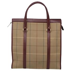 Autre Marque-Burberrys Nova Check Tote Bag Canvas Beige Gold Auth sw663-Beige,Golden