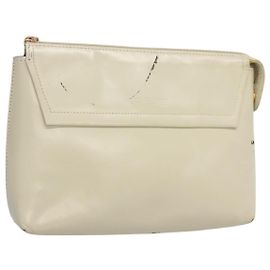 LOEWE Pouch Cuero Blanco Auth bs25555 Blanco