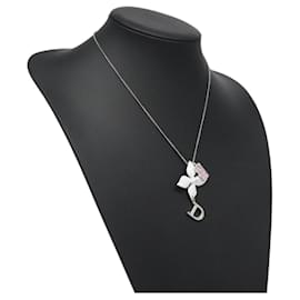 Christian Dior-Christian Dior ANA Original Necklace metal Silver Auth 119928-Silvery