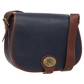 Autre Marque-Burberrys Shoulder Bag Leather Navy Auth sw620-Navy blue
