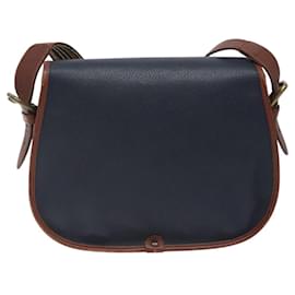 Autre Marque-Burberrys Shoulder Bag Leather Navy Auth sw620-Navy blue