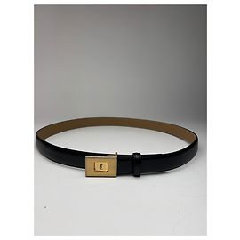 Vintage Yves Saint Laurent Leather belt black Black