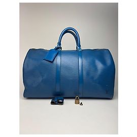 Vintage Louis Vuitton EPI Leather Duffel bag blue Blue