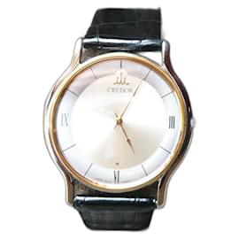 Seiko-Seiko Credor quartz watch ref. 5A74-0020-Black,Silvery,Golden