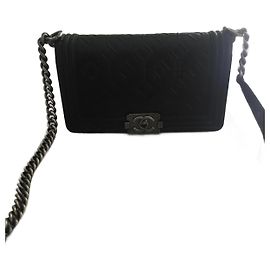 Chanel Boy Handbag Black Leather Black