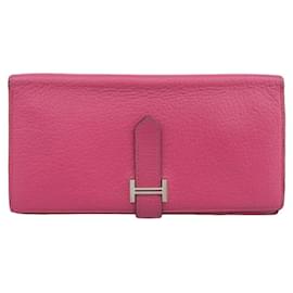 Hermès-Portefeuille long Souffle Bearn d'Hermès-Rose