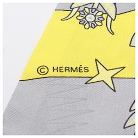 Hermès-Foulard Hermès Silk Twilly La Source de Pégase-Jaune