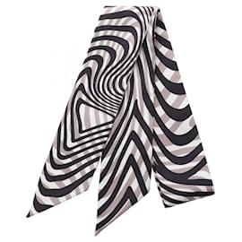 Hermès-Écharpe Hermès Silk Twilly Onde de Chic-Noir