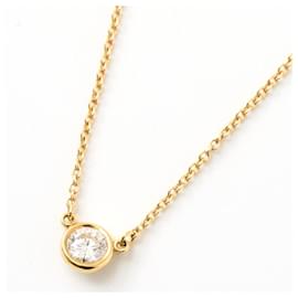 Tiffany & Co-Tiffany & Co Diamond Pendant Necklace-Golden,Metallic
