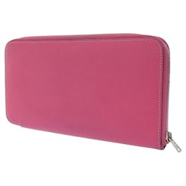 Hermès-Portefeuille Long en Soie Azap Hermes Rose-Rose