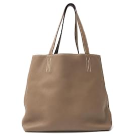 Hermès-Sac tote Double Sens Hermes-Gris