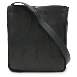 Hermès-Sac à épaule Pochette Hermes Toudou en cuir noir-Noir