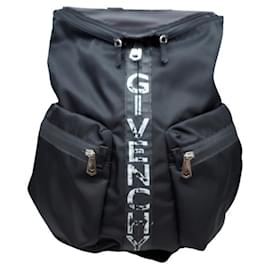 Givenchy-Givenchy Nylon x Leather Daypack Backpack-Black,White