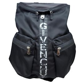 Mochila Givenchy de nylon e couro Preto Branco