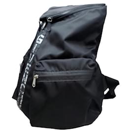 Givenchy-Givenchy Nylon x Leather Daypack Backpack-Black,White