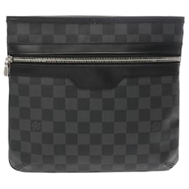 Louis Vuitton-Sac à épaule Thomas Damier Graphite Louis Vuitton-Marron,Noir