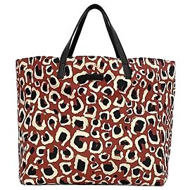 Bolsa tote de lona e couro preta e vermelha Gucci Preto Vermelho