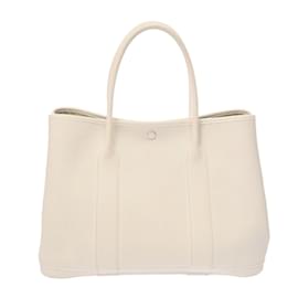 Hermès-Sac à main Hermes Garden Party PM-Blanc