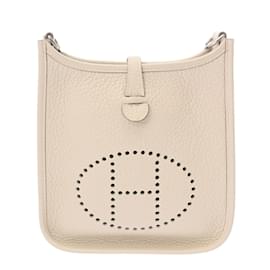 Hermès-Sac à épaule Hermes Evelyn TPM Cray Y Stamp-Beige,Écru