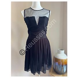 Black dress MAJE – Size 2 - Sheer plumetis & fluid skirt Other