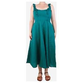 Autre Marque-Teal Monstera midi dress - size L-Green