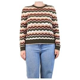 Eric Bompard-Multicolour chevron-stripe sweater - size L-Multiple colors