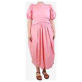 Autre Marque-Pink Juniper gathered midi dress - size UK 12-Pink