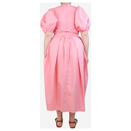 Autre Marque-Pink Juniper gathered midi dress - size UK 12-Pink