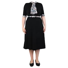 Erdem-Black Gilliam floral-print midi dress - size UK 14-Black