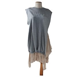 Vestido Diesel gris de algodón oversize Gris