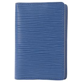Louis Vuitton-Porte-cartes en cuir Epi Louis Vuitton en bleu-Bleu