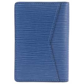 Louis Vuitton-Porte-cartes en cuir Epi Louis Vuitton en bleu-Bleu
