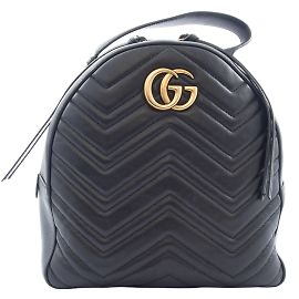 Gucci GG Marmont Leder-Rucksack Schwarz