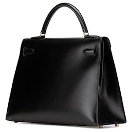 Hermès-Hermès Kelly Sellier 32 en veau noir-Noir