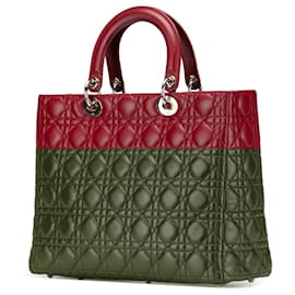 Dior-Dior Red Large Lambskin Cannage Lady Dior-Red